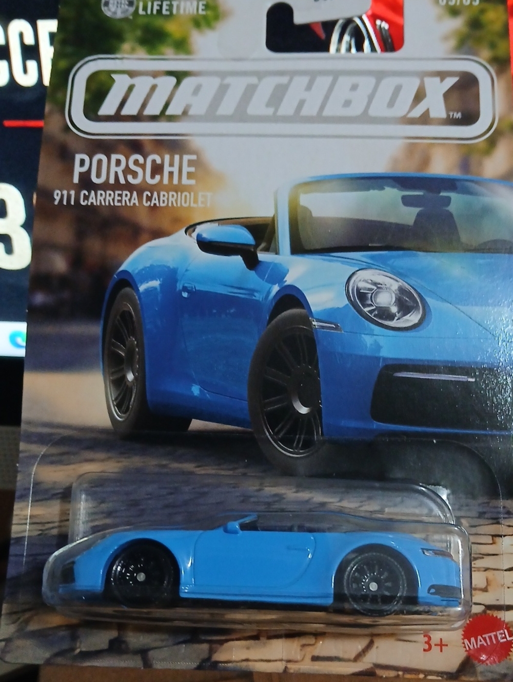 Matchbox Porsche 911 Carrera Cabriolet - Blue Toy Car